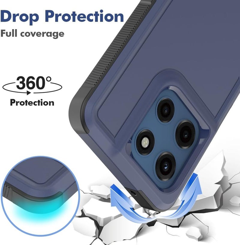 yuanming for Moto G Stylus 5G 2025 Case,[Military Grade Drop Tested] with Screen Protector,Dual Layer Protective Heavy Duty Cell Phone Cover Non-Slip Shockproof Case for Motorola G Stylus 5G 2025 (Blue) - Image 3